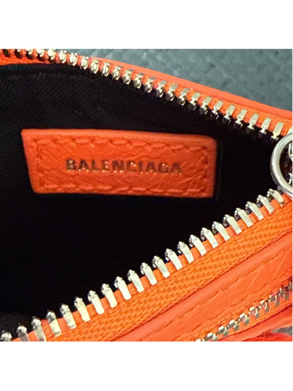 Balenciaga Le Cagole Coin Purse Card Holder Arena Lamb Fluorescent Orange NWT - Picture 4 of 9